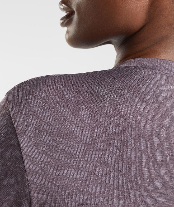 Gymshark adapter animal - haut à manches longues sans couture sauvage | lilas musqué femmes 6HF28472